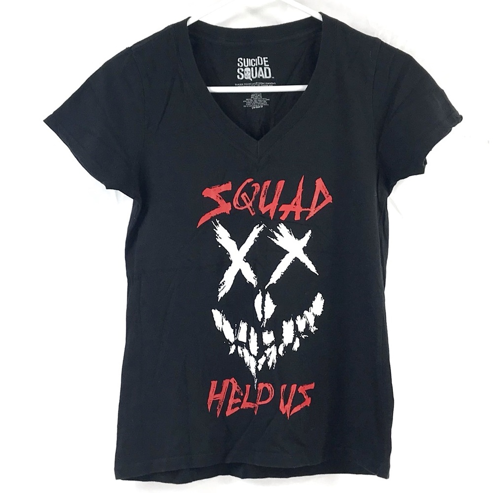 Suicide Squad V-Neck Fitted Black T-Shirt
